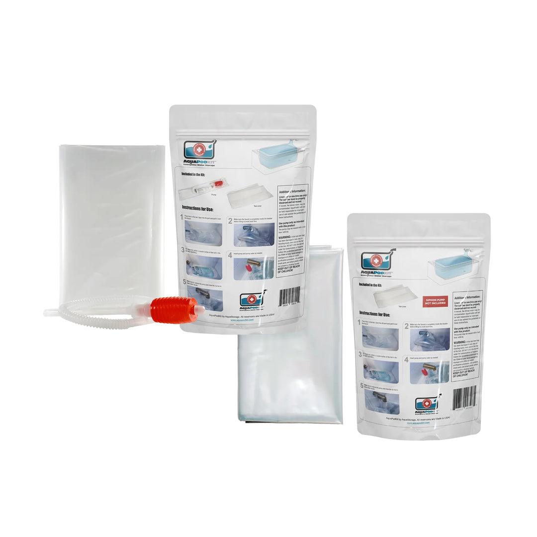 AquaPod Bathtub Bladder PlusOne - Emergency Water Storage Solution (1 bag kit 1 liner)