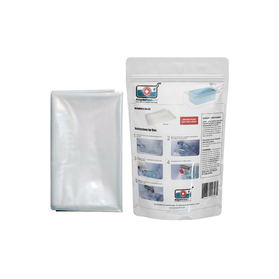 AquaPod bathtub bladder liner only back of bag iew