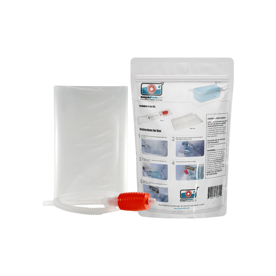 AquaPod bathtub bladder back of bag view